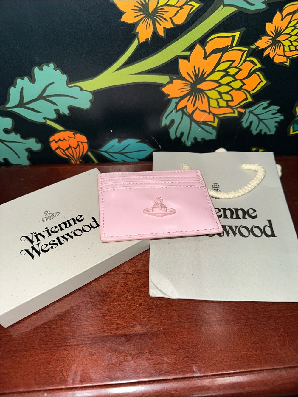 Vivienne Westwood Pink Patent Leather Orb Card Holder Italy Box Bag - Picture 8 of 8